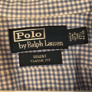 Ralph Lauren blue checked long sleeve dress shirt